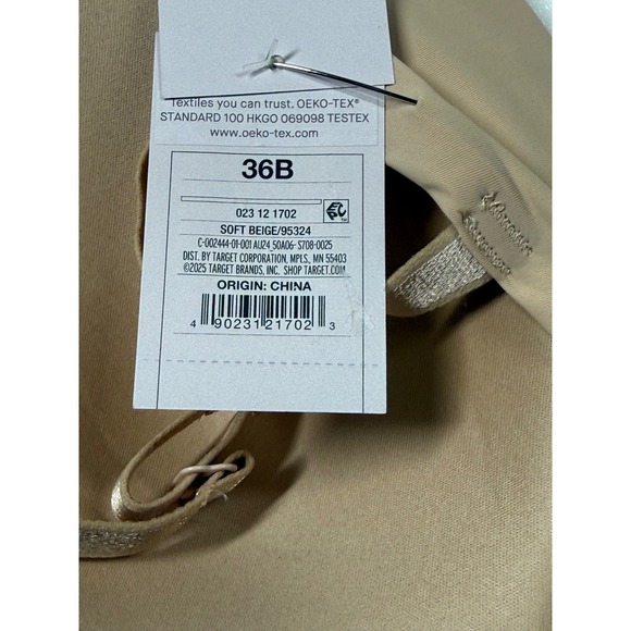 Auden Smooth Lightly Lined Wirefree Bra Beige 36B All day Comfort NEW - Picture 6 of 9